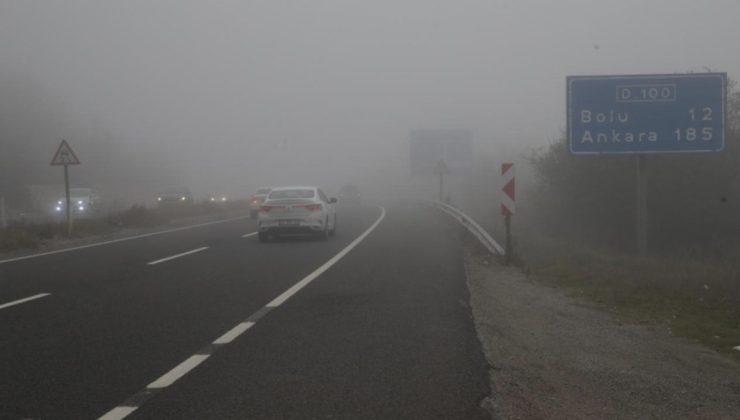 Bolu Dağı’nda sis görüş mesafesini düşürdü