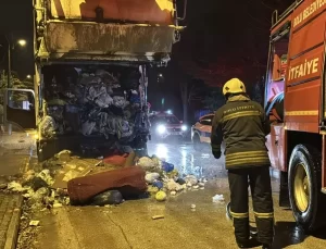 Bolu’da Çöp Kamyonunda Yangın