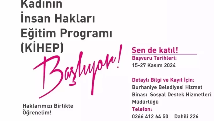 Burhaniye’de Kadının İnsan Hakları Eğitim Programı Düzenleniyor