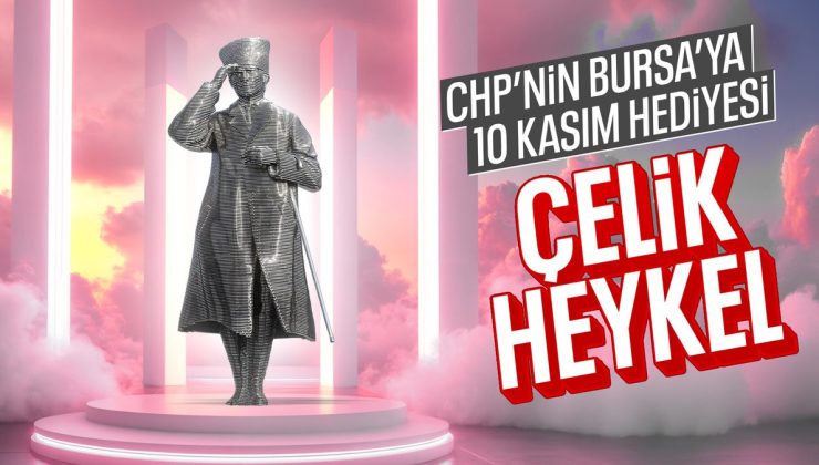 Bursa’da Atatürk’ün çelikten yapılan heykeli açıldı