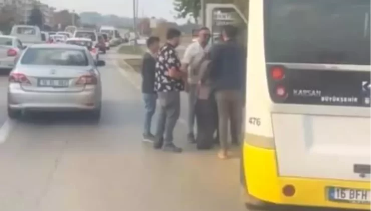 Bursa’da Durağa Park Eden Sürücü ile Otobüs Şoförü Arasında Silahlı Tartışma
