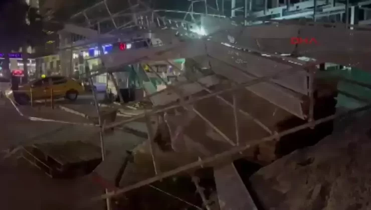 Bursa’da lodos etkili oldu; ağaçlar, tabelalar ve inşaat iskelesi devrildi