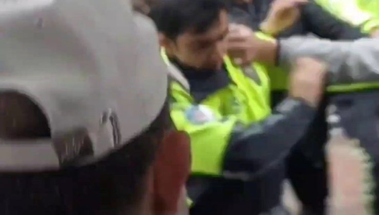 Bursa’da motosikleti çekilen sürücü polisi yumrukladı