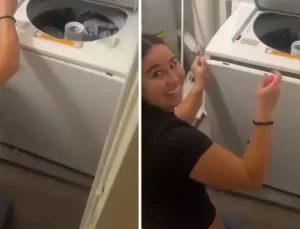 Çamaşır makinesinin arkasını açınca gördükleri karşısında şaşkına döndüler