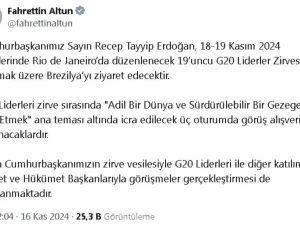 Cumhurbaşkanı Erdoğan, Brezilya’ya gidecek