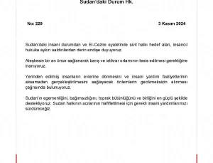 Dışişleri Bakanlığı’ndan Sudan Açıklaması