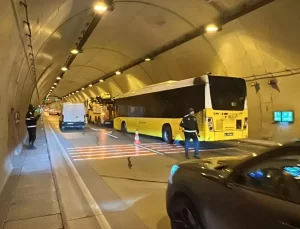 Dolmabahçe Tüneli’nde Otobüs Yangını