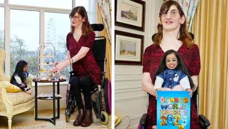 Dünyanın en uzun ve en kısa kadını ilk kez buluştu