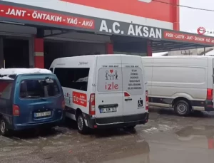 Düzce’de Lastikçi Sırası Kar Yağışı ile Uzadı