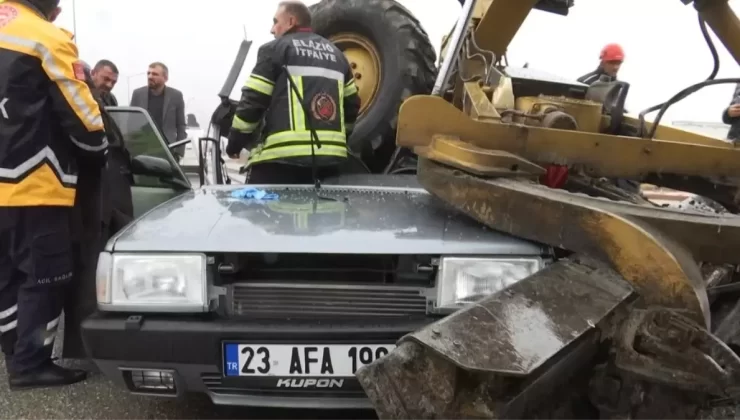 Elazığ’da Kaza: Otomobil İş Makinesinin Altına Girdi, Sürücü Hayatını Kaybetti
