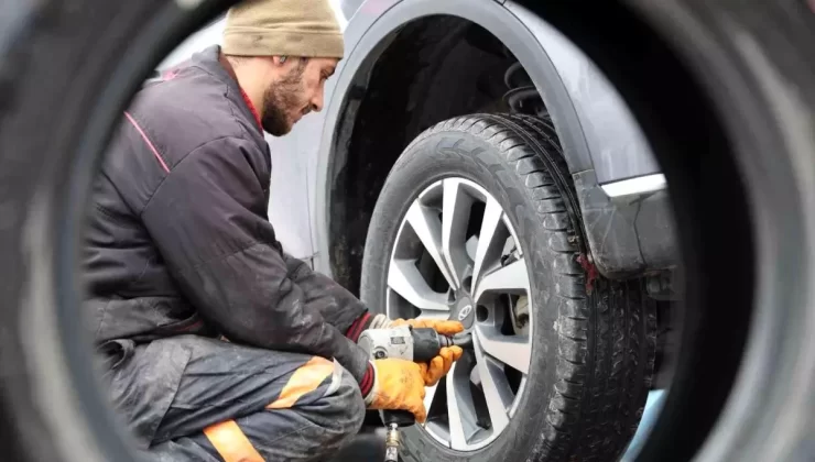 Elazığ’da Kış Lastiği Yoğunluğu