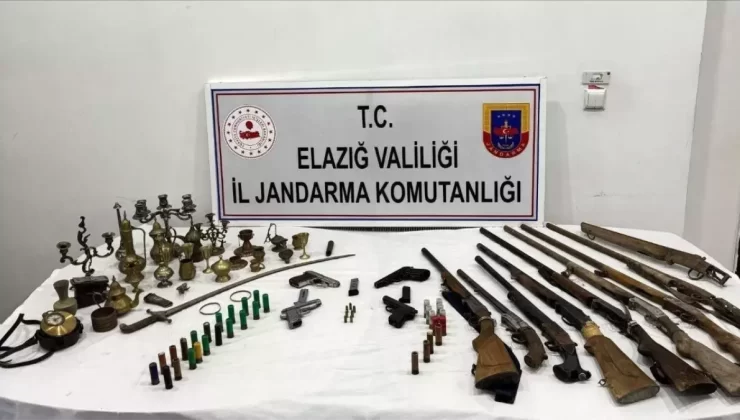 Elazığ’da Ruhsatsız Silah ve Tarihi Eser Ele Geçirildi