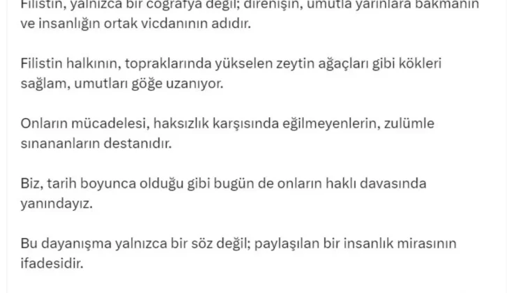 Emine Erdoğan’dan ‘Filistin Halkıyla Uluslararası Dayanışma Günü’ paylaşımı
