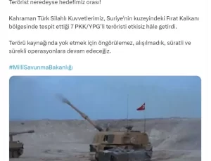 Fırat Kalkanı Bölgesinde 7 PKK/YPG’li Terörist Etkisiz Hale Getirildi