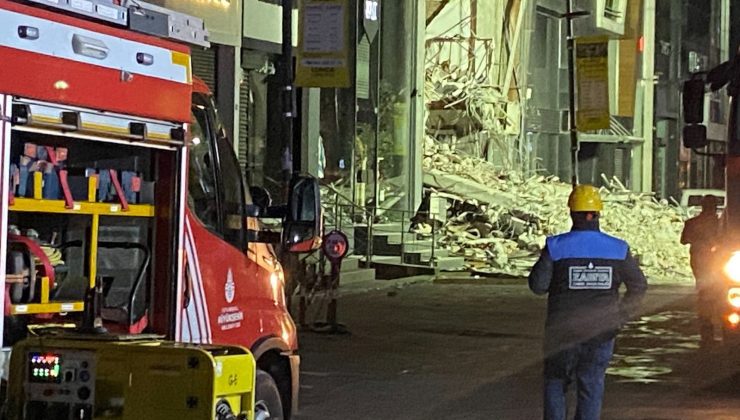 Güngören’de yıkımı gerçekleştirilen bina kısmen çöktü: Göçük altında kalan işçi aranıyor