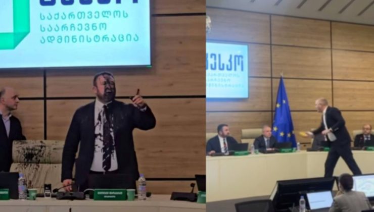 Gürcistan’da gerginlik: Seçim Komisyonu Başkanı’na siyah boya fırlatıldı