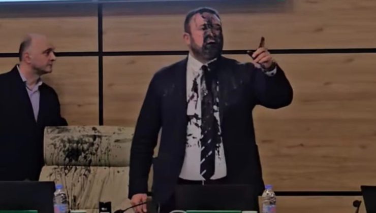 Gürcistan’da muhalefet temsilcisi, Seçim Komisyonu Başkanı’na siyah boya fırlattı