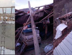 Hakkari’de fırtına çatıları uçurdu