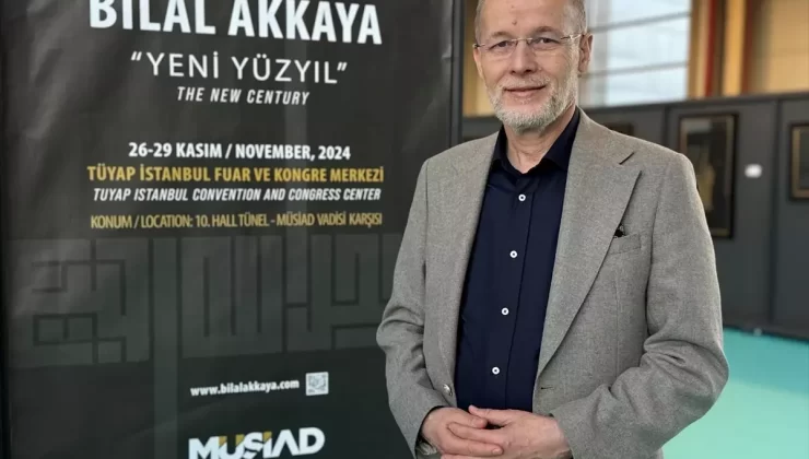 Hattat Bilal Akkaya’nın “Yeni Yüzyıl” sergisi MÜSİAD EXPO’da sanatseverle buluştu