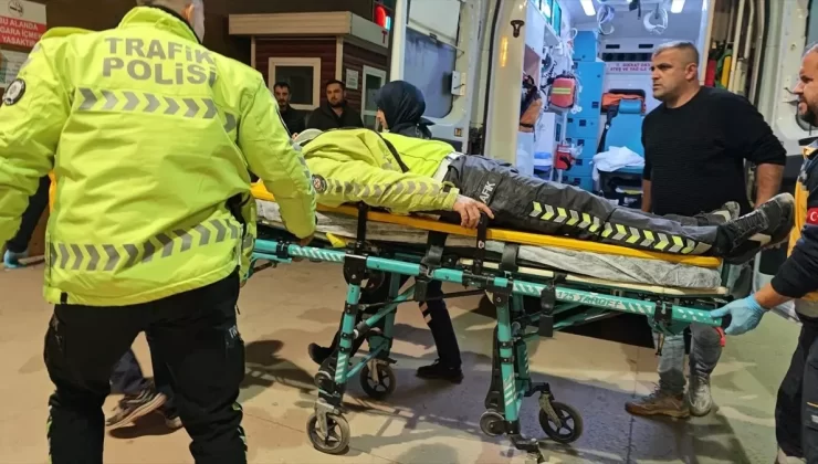 İnegöl’de Kamyonet Çarpan Polis Memuru Yaralandı