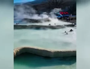 İnegöl’deki Doğal Termal Su, Kış Aylarında Vatandaşlara Şifa Sunuyor