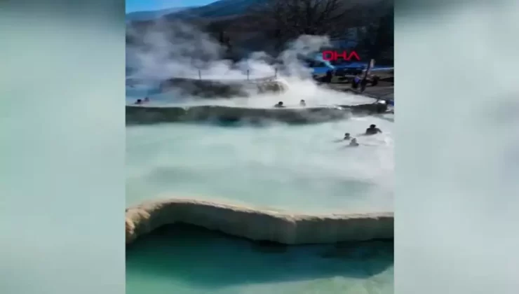 İnegöl’deki Doğal Termal Su, Kış Aylarında Vatandaşlara Şifa Sunuyor