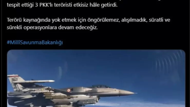 Irak’ın Kuzeyinde 3 PKK’lı Terörist Etkisiz Hale Getirildi