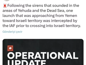 İsrail’e Yemen’den Füze Saldırısı