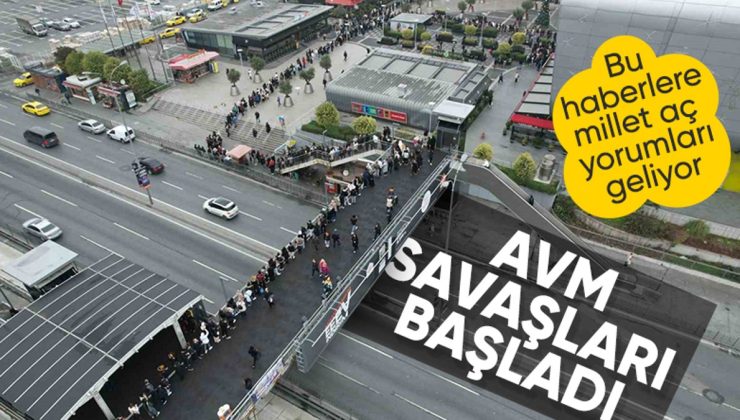 İstanbul’da AVM önünde ‘şahane cuma’ yoğunluğu