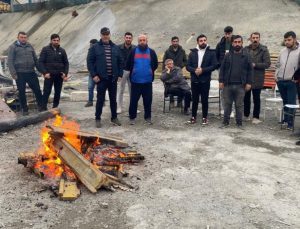 İstanbul’da metro inşaatında paralarını alamayan işçiler eylem yaptı