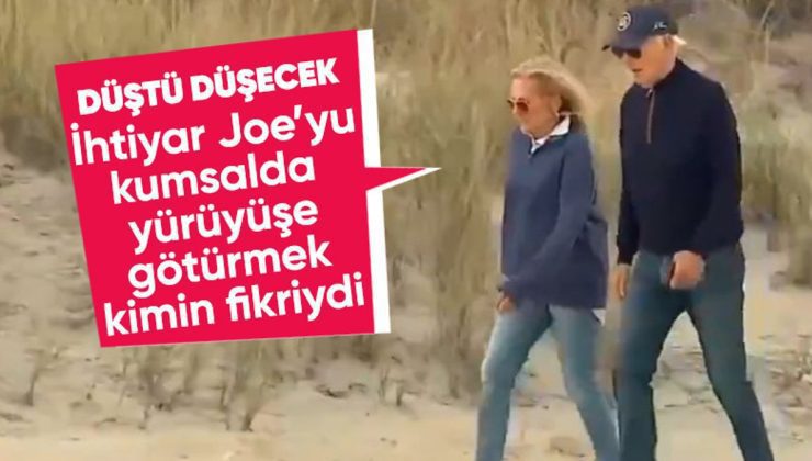 Joe Biden, sahil evinde yürüyüş yaparken düşme tehlikesi geçirdi