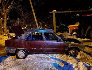Karabük’te Otomobil Yangını