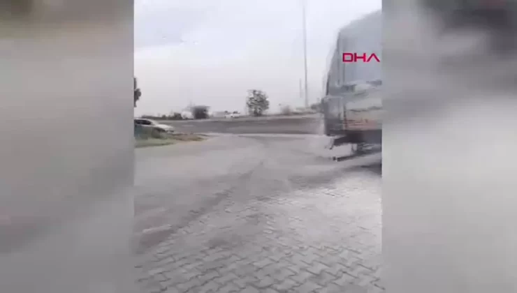 Kayseri’de TIR’ın Lastiği Alev Aldı