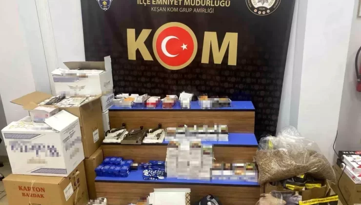 Keşan’da 87 Bin 670 Makaron Ele Geçirildi