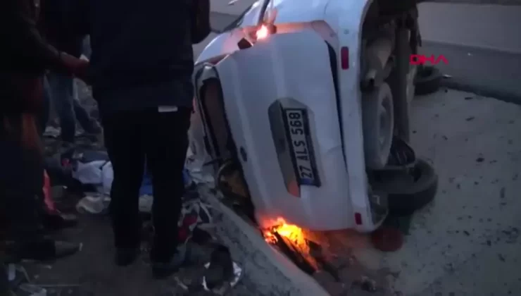 Kilis’te Takla Atan Otomobilde 5 Yaralı