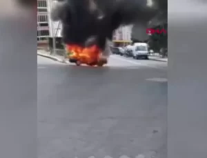 Konya’da Araç Alev Aldı