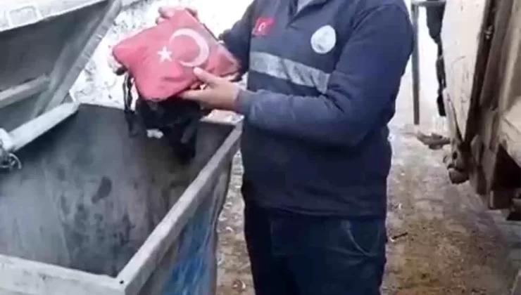 Kozan’da Temizlik Görevlisi Türk Bayrağını Kurtardı