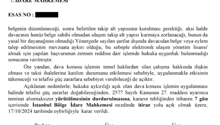 Mahkeme Martı’nın E-Ulaşım Lisansını Verdi