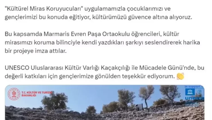 Marmarisli Öğrencilerden Kültürel Miras Şarkısı