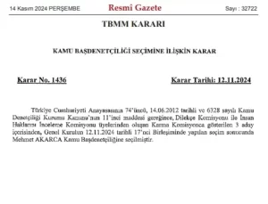 Mehmet Akarca Kamu Başdenetçisi Oldu