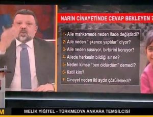 Melik Yiğitel’den Narin’in katillerine: Allah belanızı versin