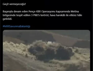 Metina’da 3 PKK’lı Terörist Etkisiz Hale Getirildi