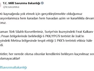 Milli Savunma Bakanlığı’ndan Terörist Operasyonu Açıklaması