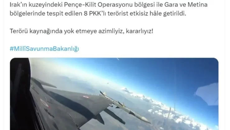 MSB, Irak’ın Kuzeyinde 8 PKK’lı Teröristi Etkisiz Hale Getirdi