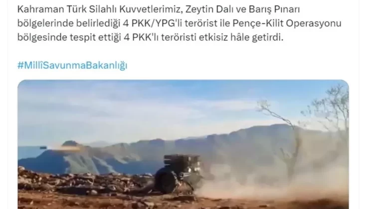 MSB, PKK/YPG’li 8 Teröristi Etkisiz Hale Getirdi