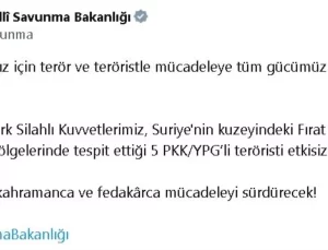 MSB, Suriye’nin Kuzeyinde 5 PKK/YPG’li Teröristi Etkisiz Hale Getirdi