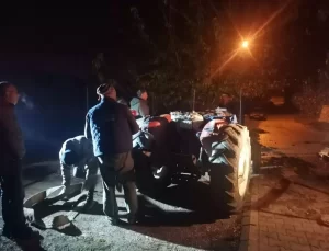 Mudanya’da Traktör Devrildi, Sürücü Yaralandı