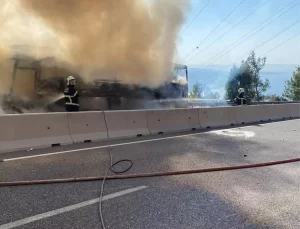 Muğla’da Otobüs Yangını Kontrol Altına Alındı