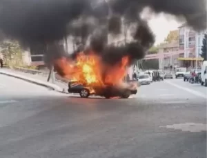 Otomobil Alev Topuna Döndü