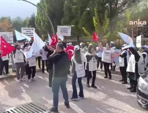 PAÜ İşçileri Greve Gitti